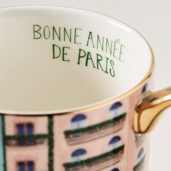 Anthropologie Holiday in the City Mug PARIS 2025 Stoneware 13 oz New - Picture 3 of 8